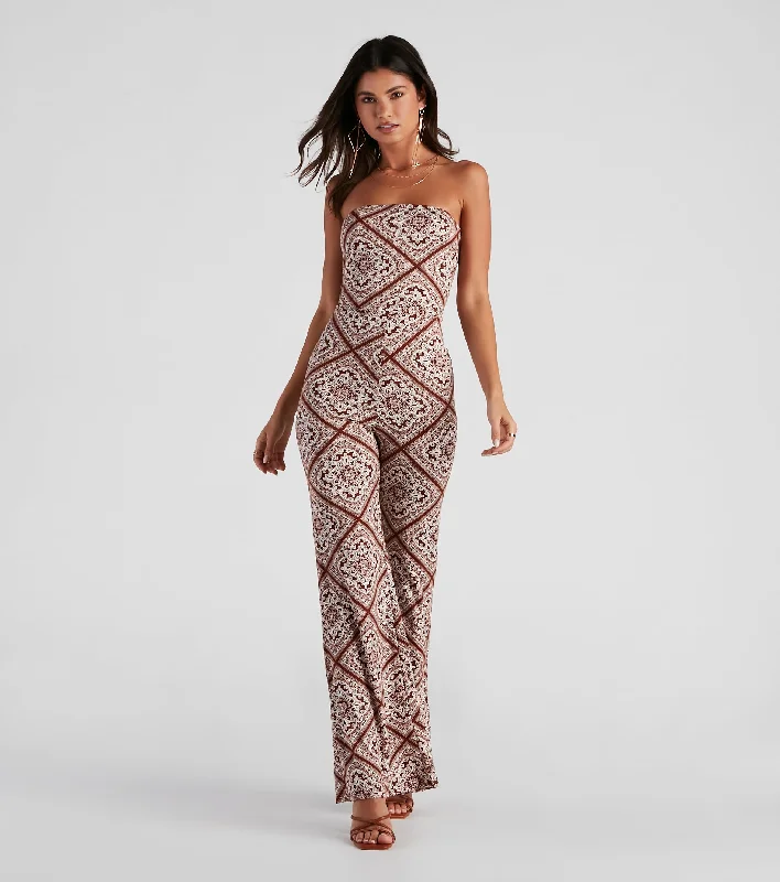 Epic Deals Stuck On Summer Boho Tube Jumpsuit