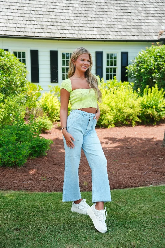 Weekend Offers That Shine Just Black Patch Pocket Wide Leg Jeans