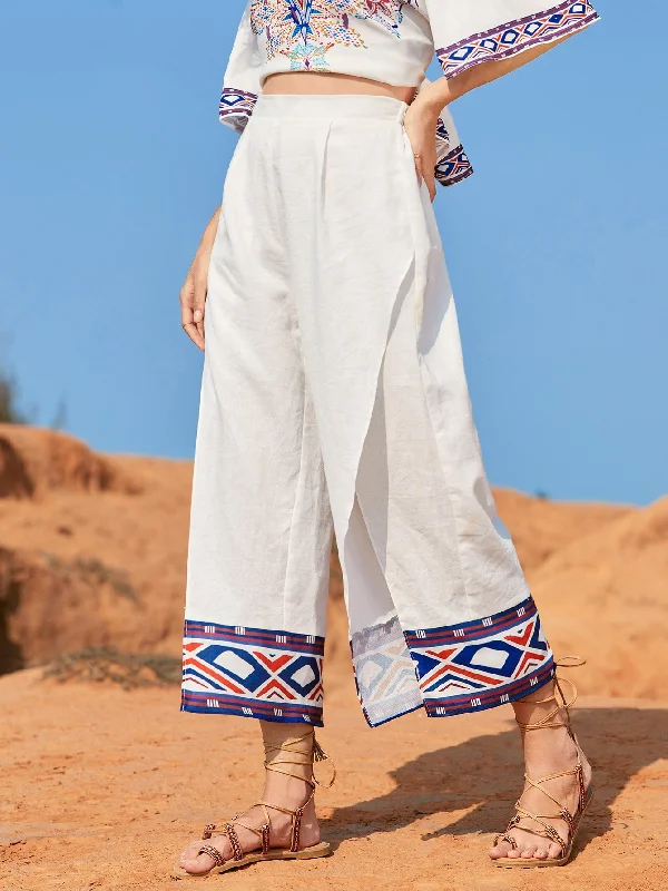 Major Savings Boho Geometric Wrap High Waist Cropped Women Pants