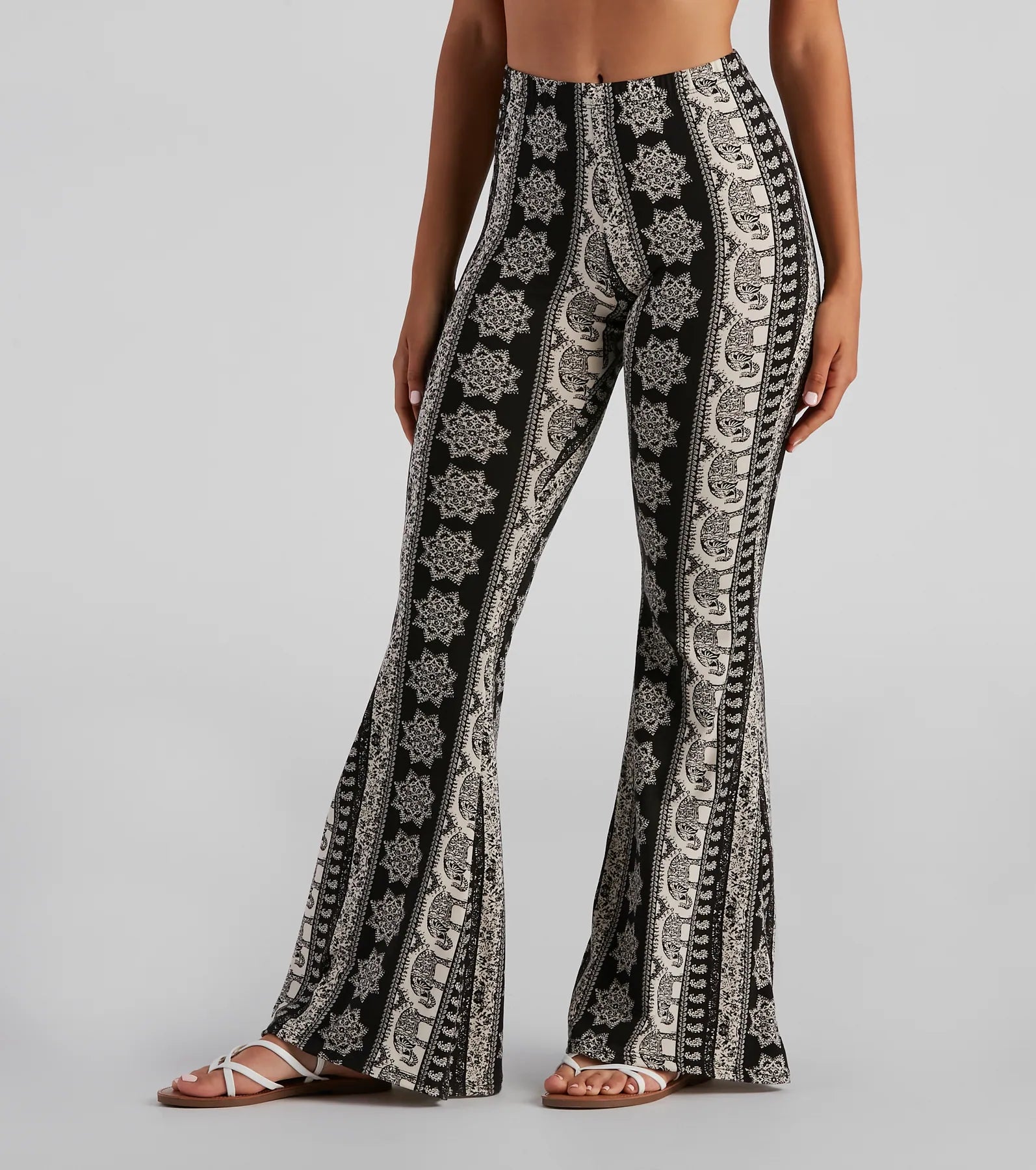 Blowout Sale Elephant Print Bohemian Flare Pants