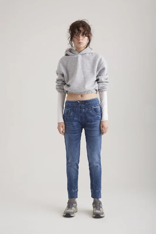 Online Deal Mila Mid Waist Jogger 5 Pocket Ankle Jeans Blue Denim