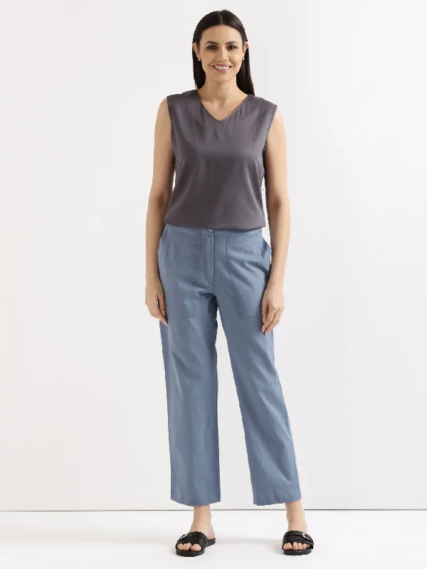 Fantastic Savings English Blue Airy Linen Pants