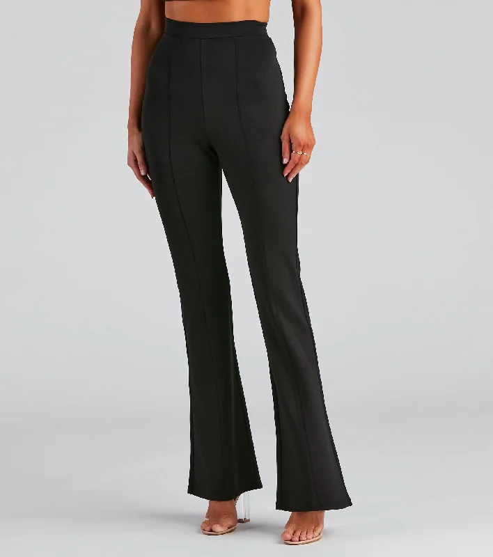 Steals and Deals High Waist Flared Ponte Pants