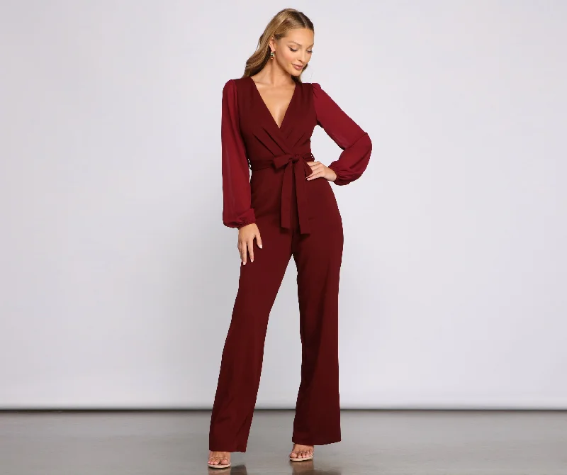 Weekend Discounts to Enjoy Effortless Beauty Chiffon Jumpsuit