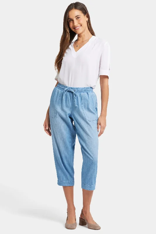 Special Discount Relaxed Drawstring Cargo Pull-On Pants - Riviera Sky