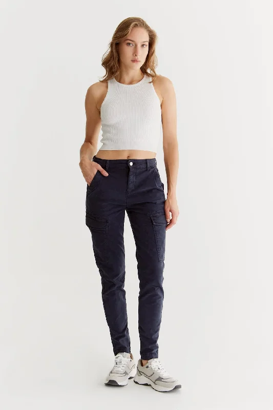 Weekend Deals That Dazzle Angel High Waist Cargo Pants Winter Dark Blue