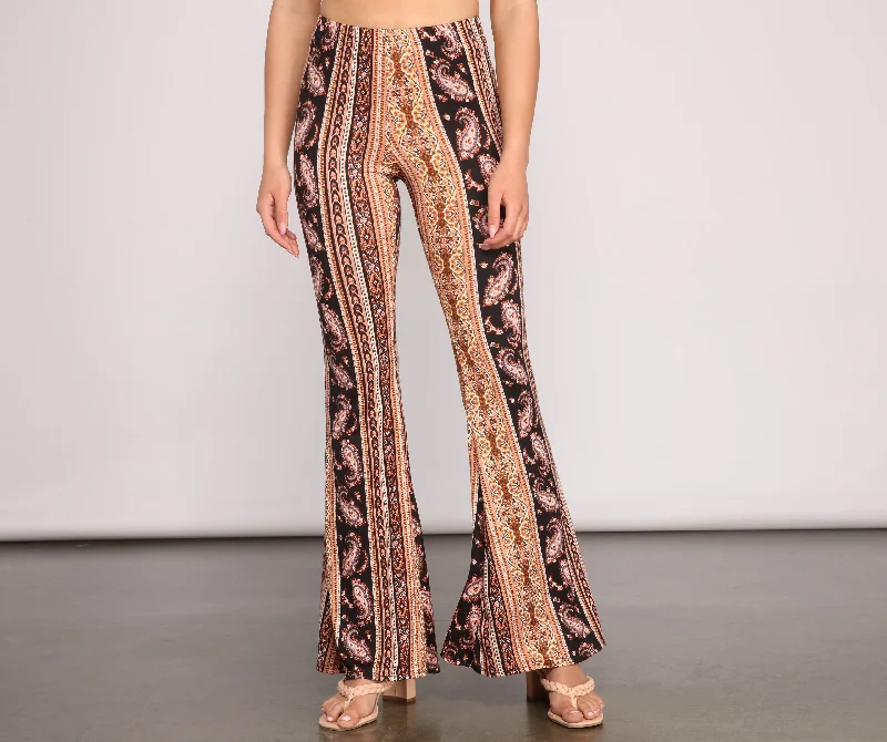 Limited Quantity Good Vibes Paisley Flared Pants