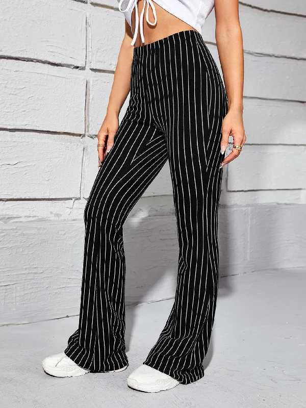 Price Break Elegant Striped High Waist Long Women Pants