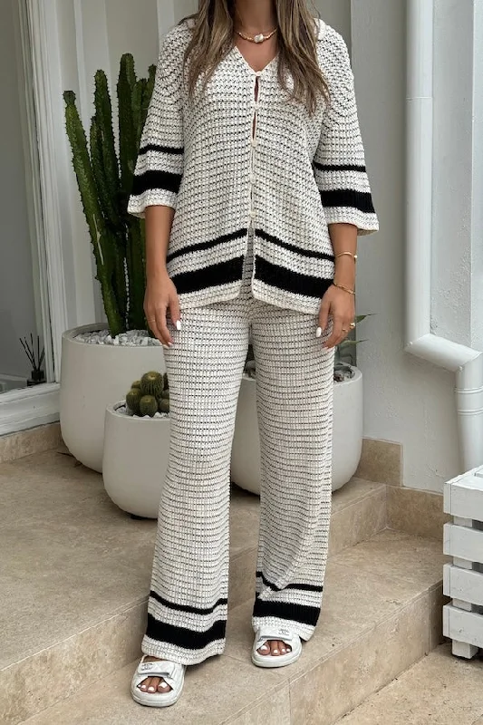Weekend Bargains to Sizzle Reef Knit Pant Cream Black