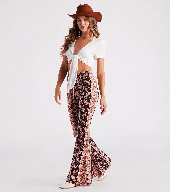 Savings Galore Desert Haze Paisley Flare Pants