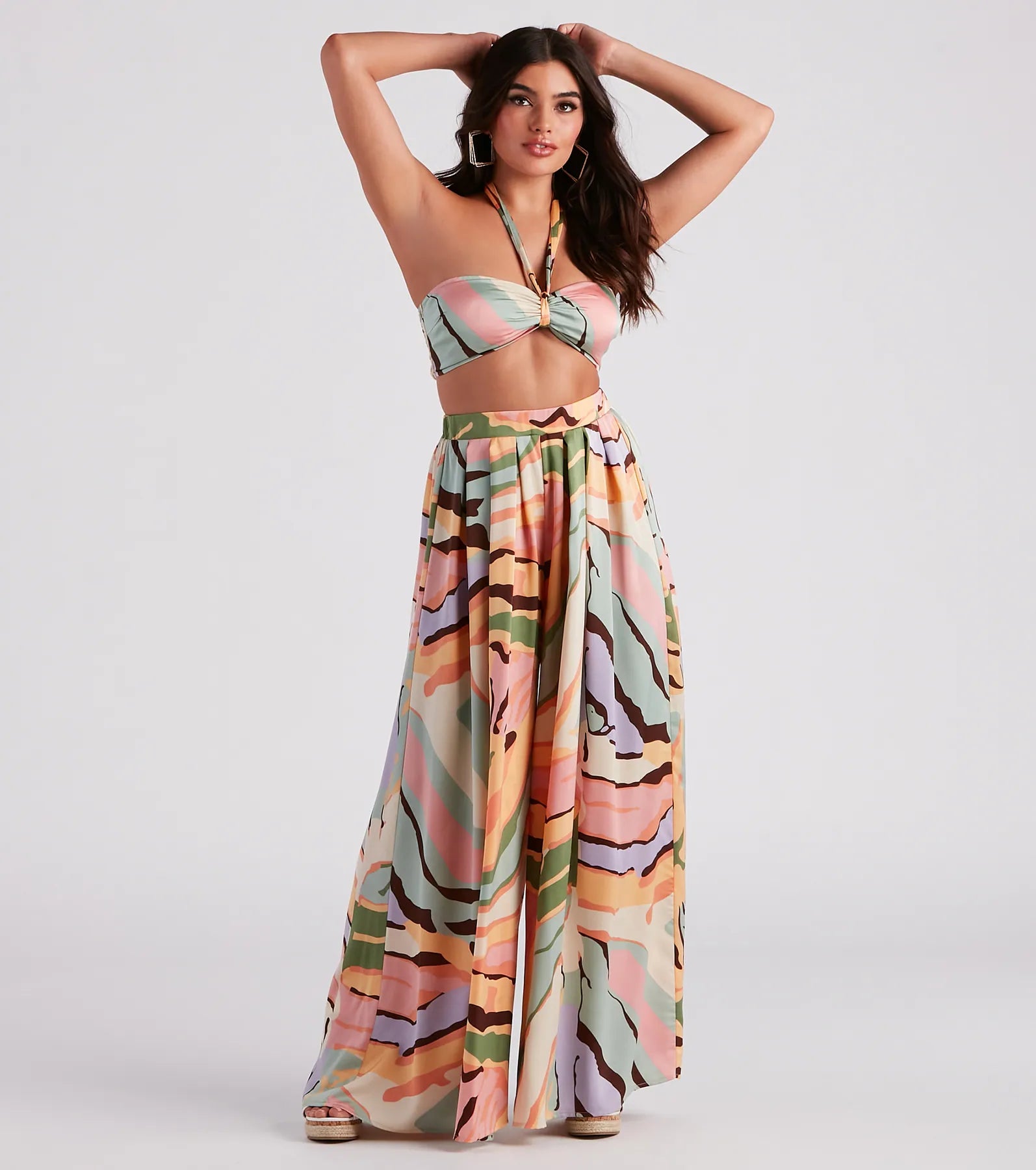 Weekend Wonders Await! Bring The Heat Printed Wide-Leg Pants
