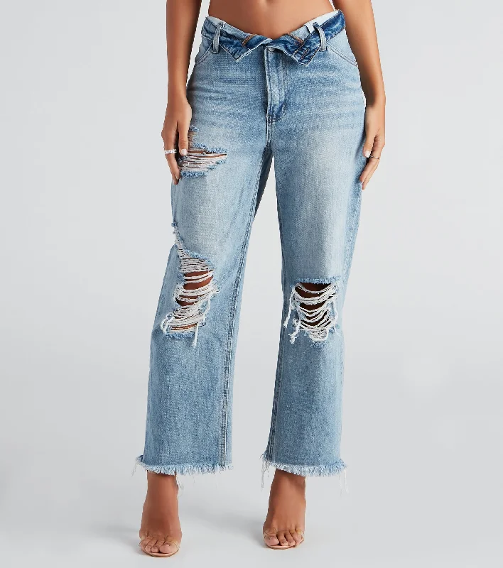 Lowest Prices Flip The Switch Low-Rise Straight Leg Denim Jeans