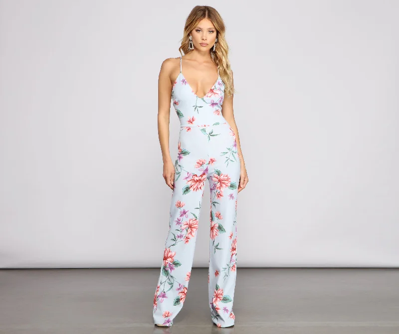Deal of the Day Bloom With Beauty Floral Jumpsuit