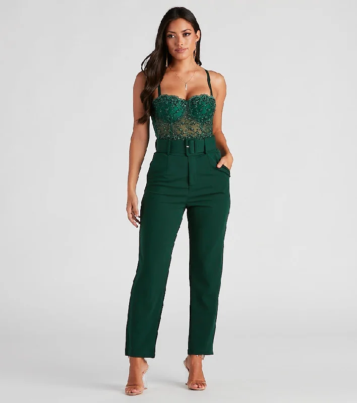 Take Advantage Perfectly Polished Belted Dress Pants