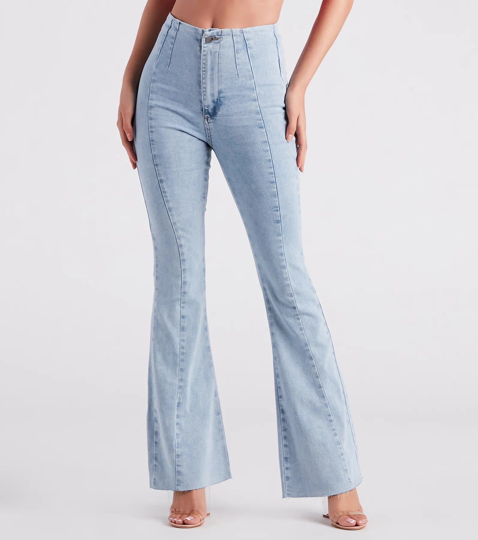 The Best Prices Cute Flare High Rise Denim Jeans
