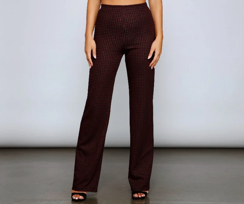 Bargain Alert Preppy Chic High Waist Plaid Pants