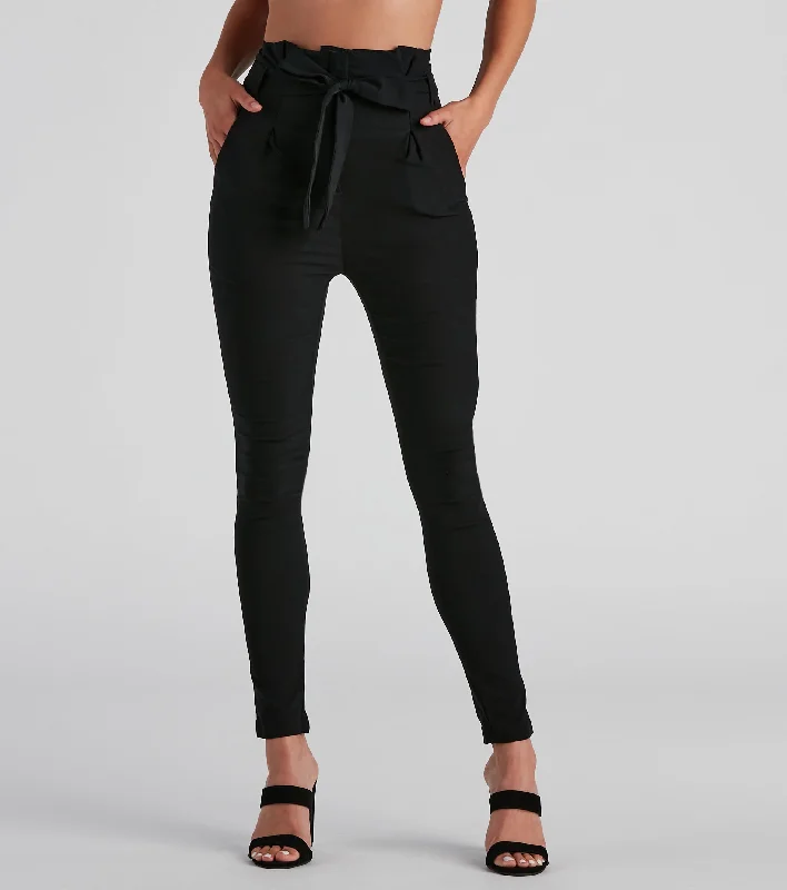 Act Now Chic Choice Paperbag Skinny Pants
