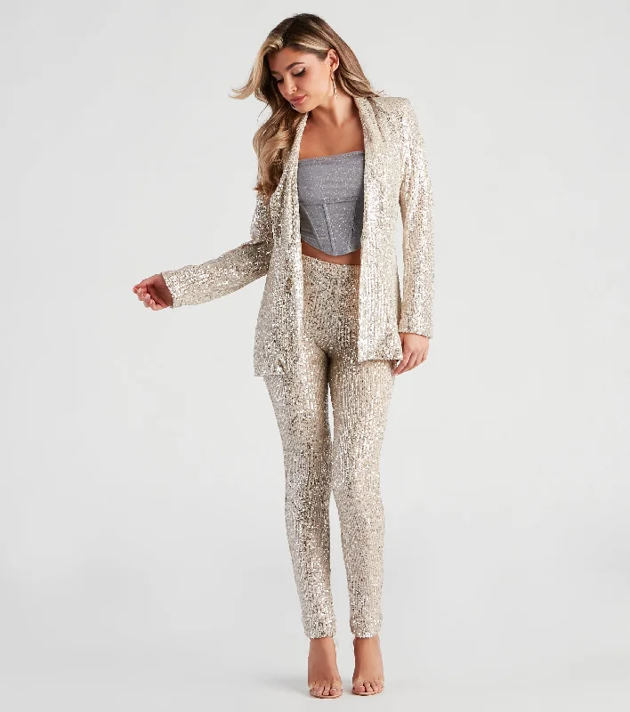 Weekend Savings Bonanza Showtime Chic Sequin Tapered Leggings