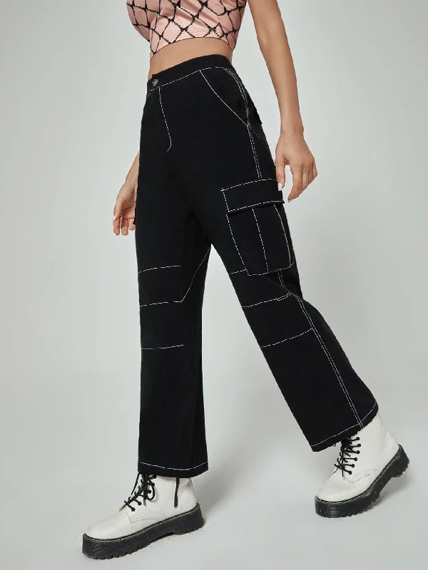Discount Mania Casual Pocket High Waist Long Women Pants