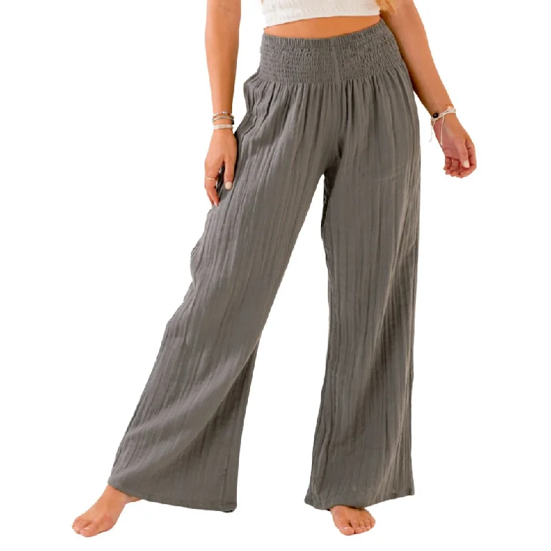 Steals and Deals Granite Wide Leg Cotton Pants