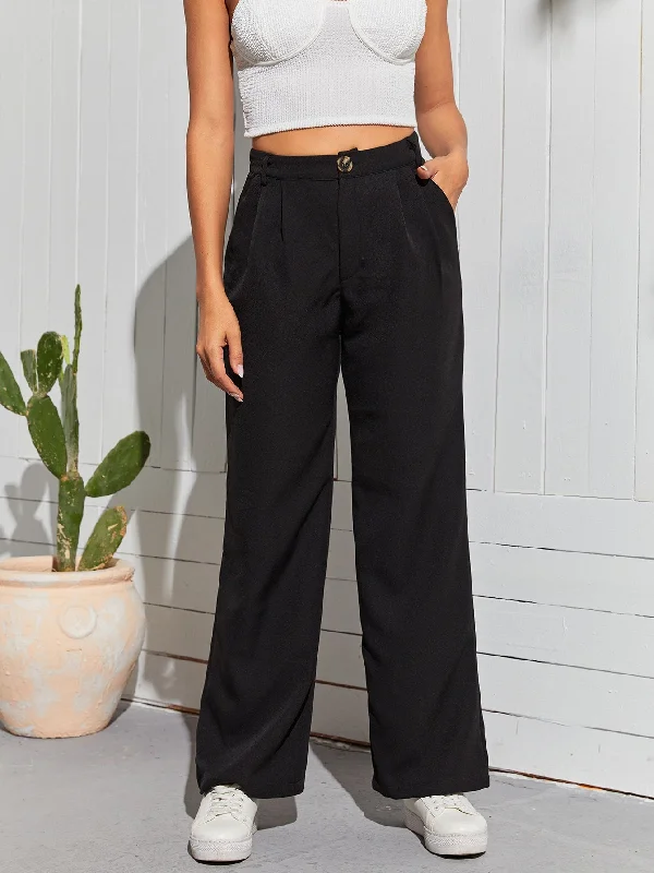 Great Bargains Elegant Plain Zipper High Waist Long Women Pants