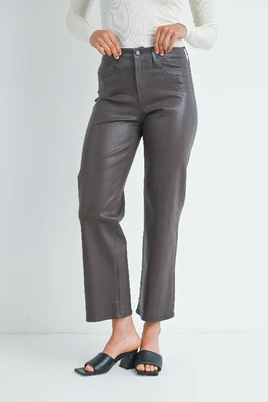 Price Break Just Black Denim Coated Pant