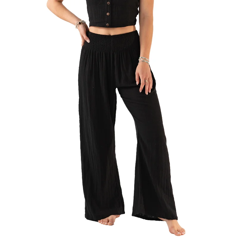 Major Deal Black Wide Leg Cotton Pants