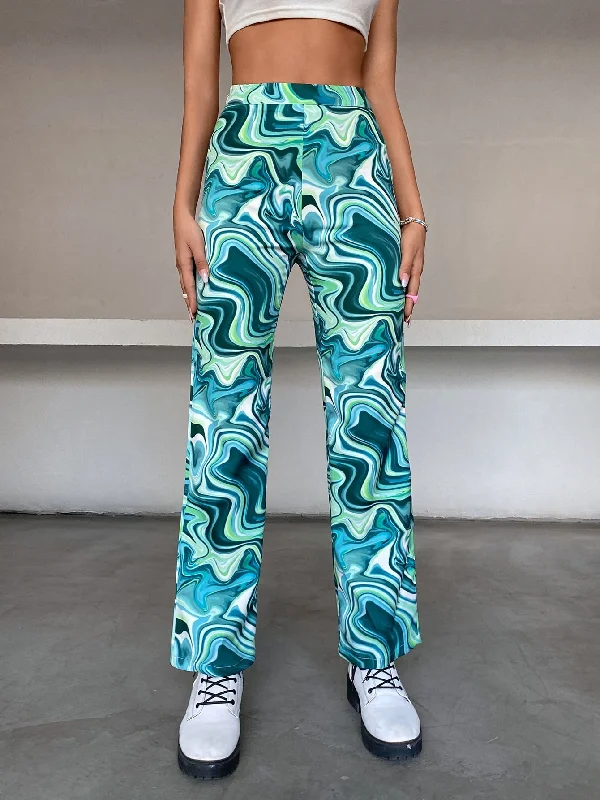 TIME-Limited Offer Casual Marble High Waist Long Women Pants