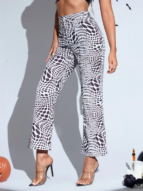 Price Cut Casual All Over Print Natural Cropped Women Pants
