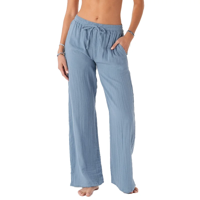 Weekend Savings Delight Elemental Blue Cotton Cabana Pants