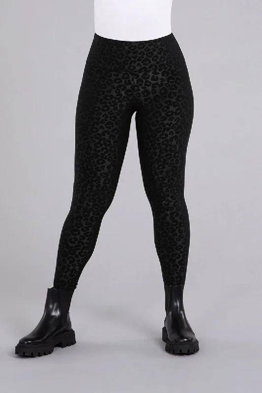 Super Savings Nu Yoke Legging | Black Animal Emboss