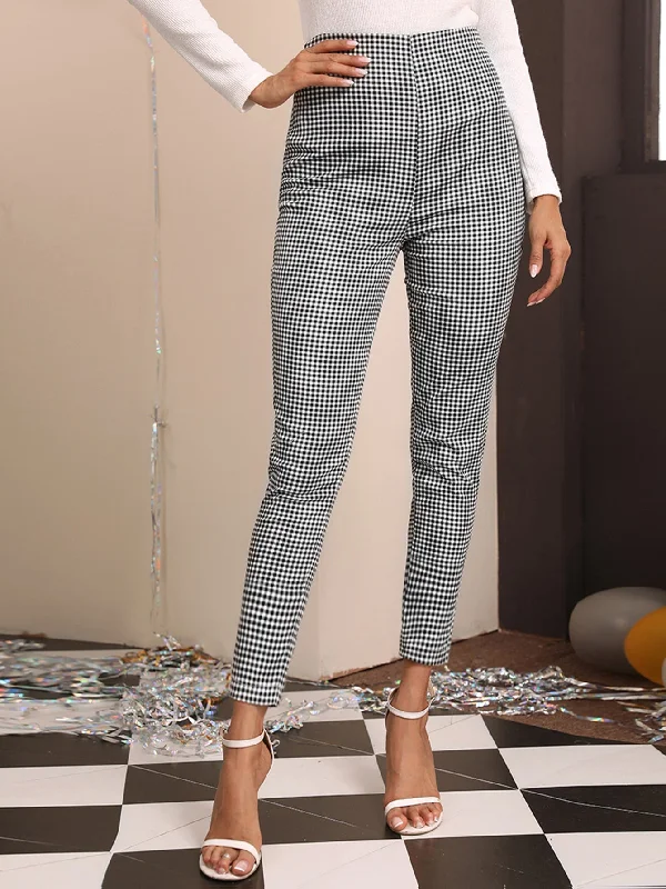 Price Fest Casual Gingham Natural Women Pants