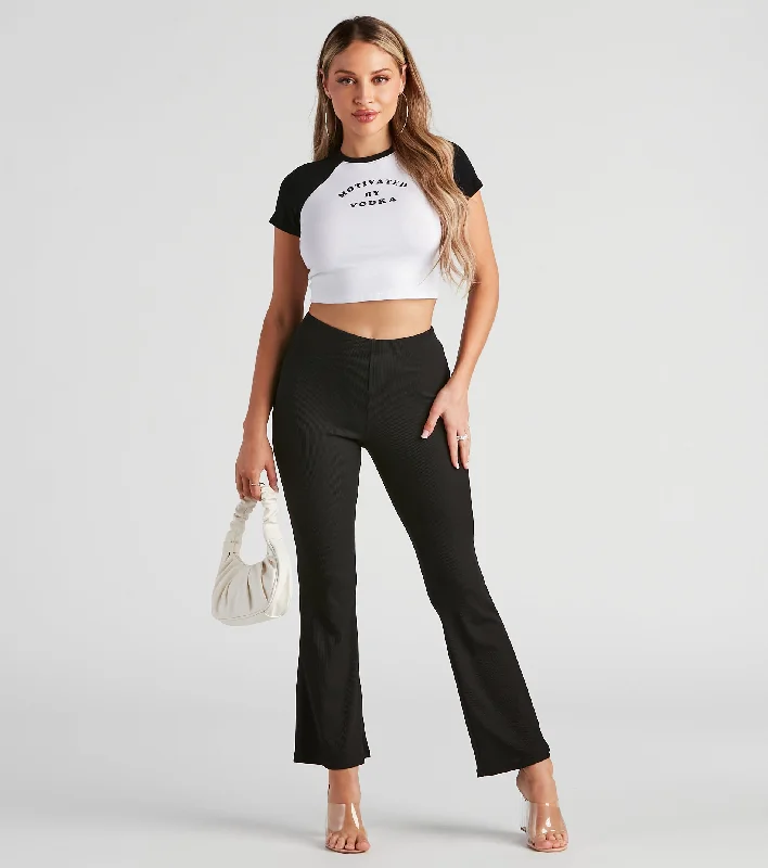 Cash Savings Casual Days Ribbed Knit Pants