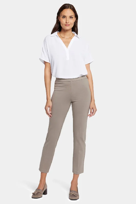Midnight Madness Pull-On Straight Ankle Trouser Pants - Saddlewood