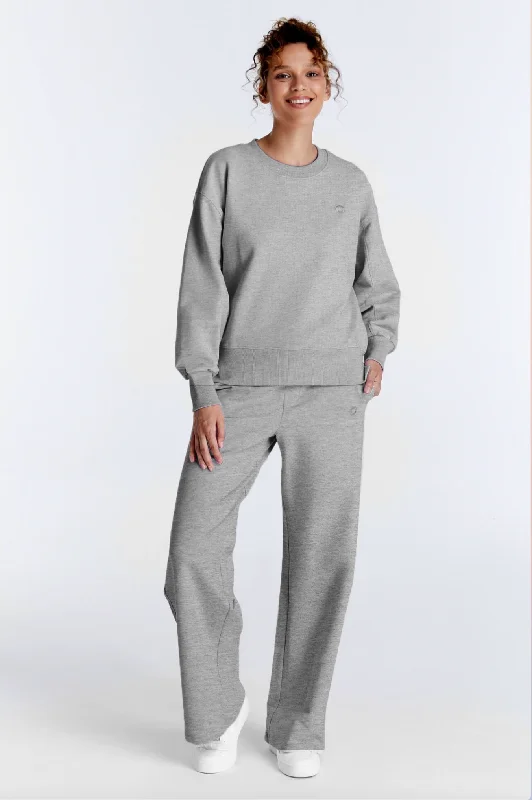 Best Seller Lea Elastic Waist Pants Grey Melange