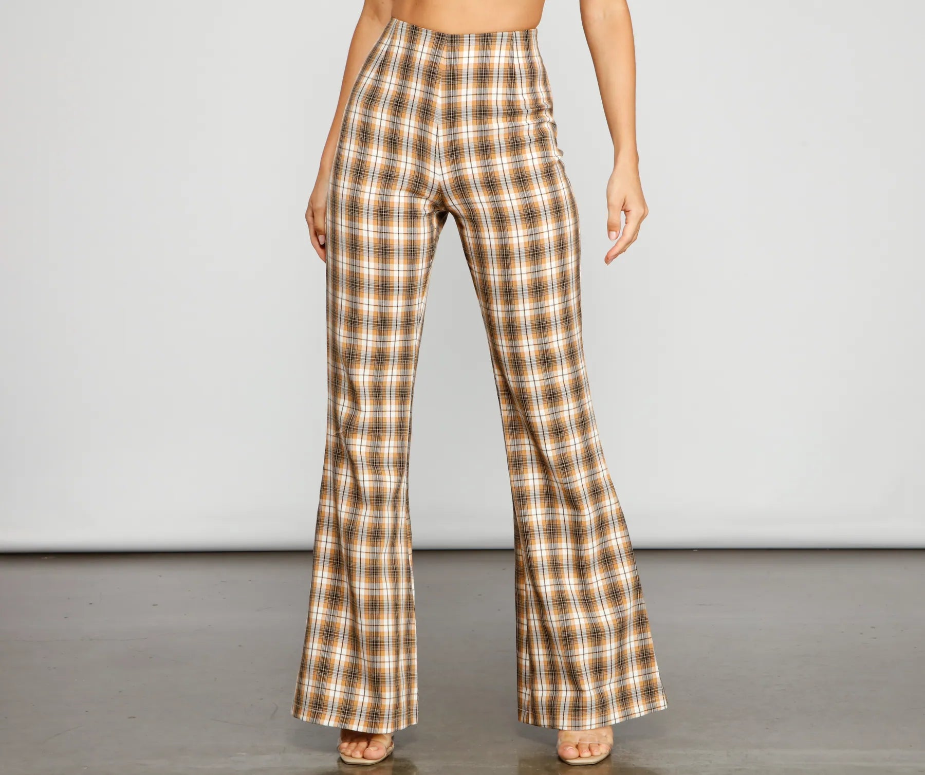 Best Deals Bring The Flare Plaid Pants