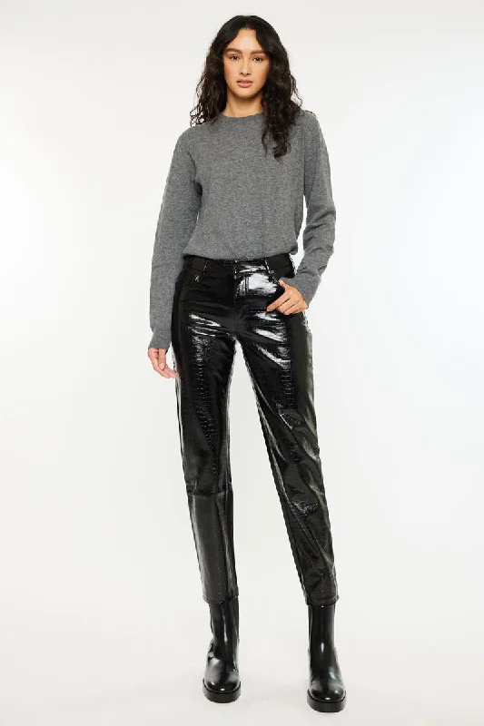 Super Bargain Josephine Faux Leather Mom Fit Pants