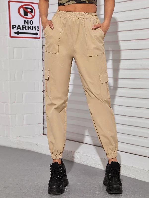 Limited Time Casual Plain Pocket Natural Long Women Pants