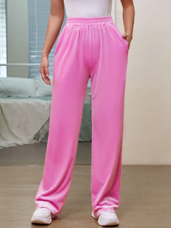 Year-End Clearance Casual Plain Pocket High Waist Long Women Pants