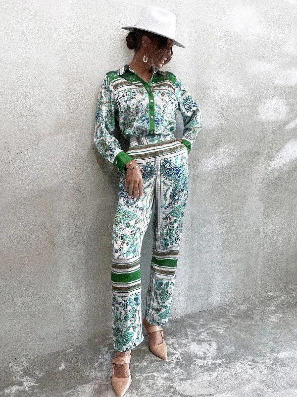 Exclusive Offer Boho Paisley High Waist Long Women Pants