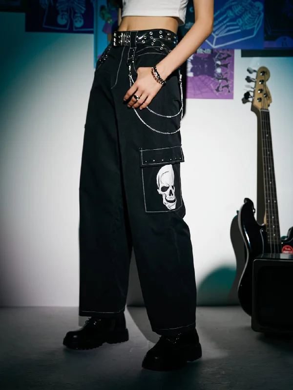 Shop and Save Casual Halloween Contrast Binding Natural Long Women Pants