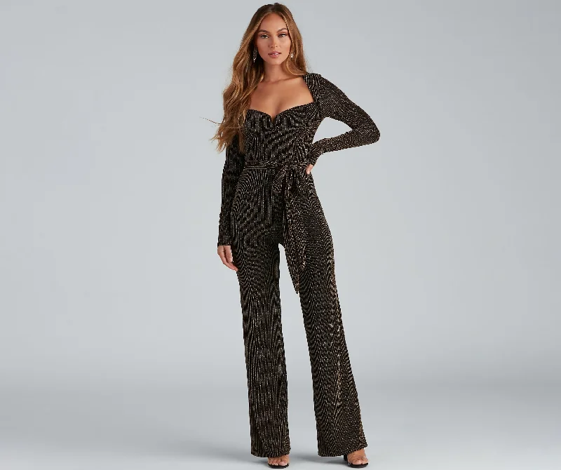 Weekend Price Cuts Galore Shine In Celebration Lurex Jumpsuit