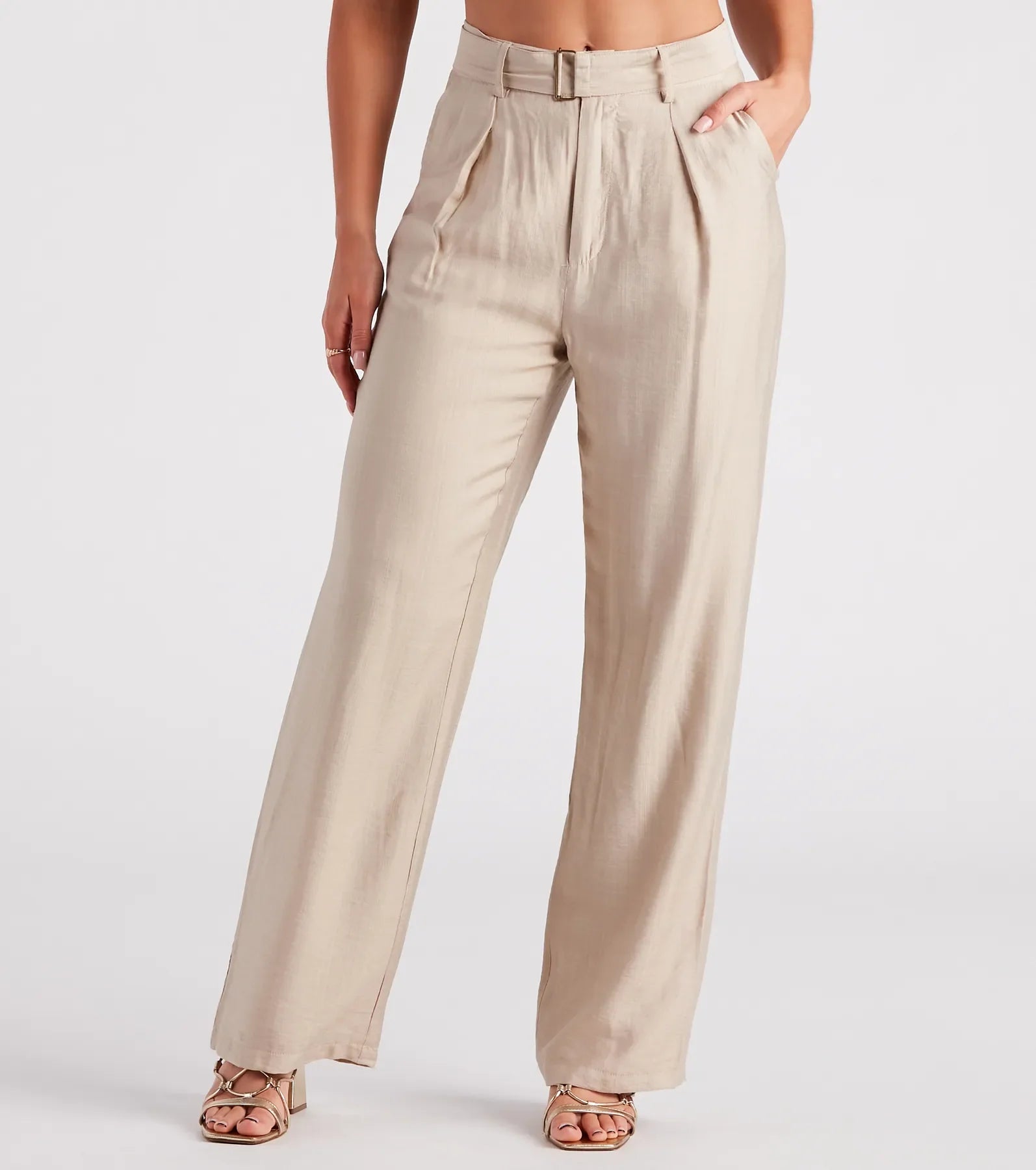 Final Clearance Show Up In Style Linen Wide Leg Trouser Pants