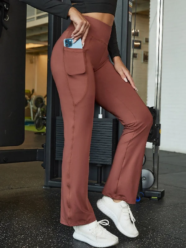 Massive Deals Plain Pocket High Waist Long Women Sports Pants