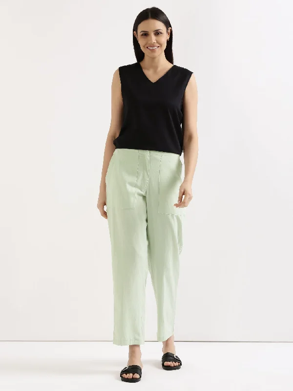 Extra Savings Mint Green Airy Linen Pants