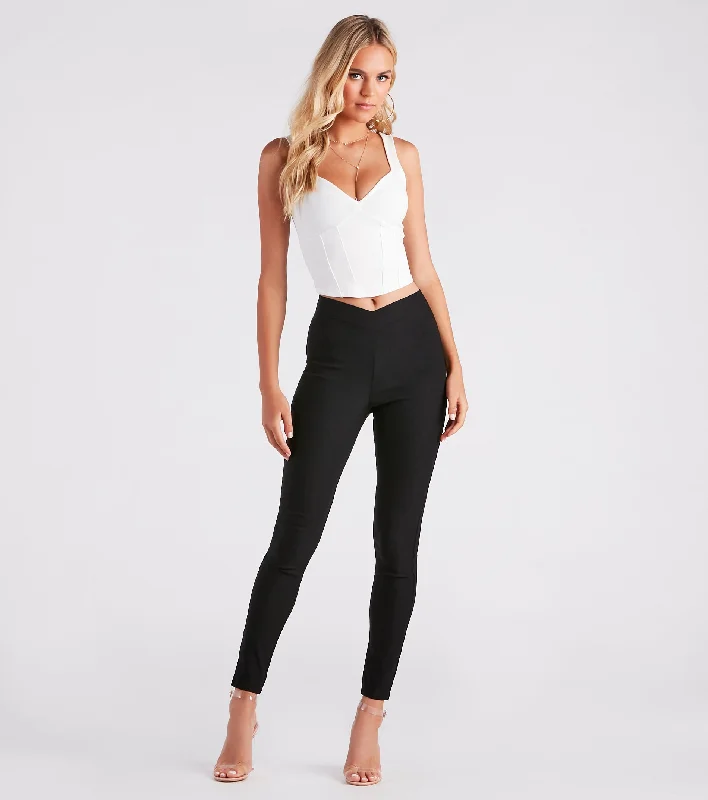 Bargain Alert Posh Moment Cross Waist Skinny Pants