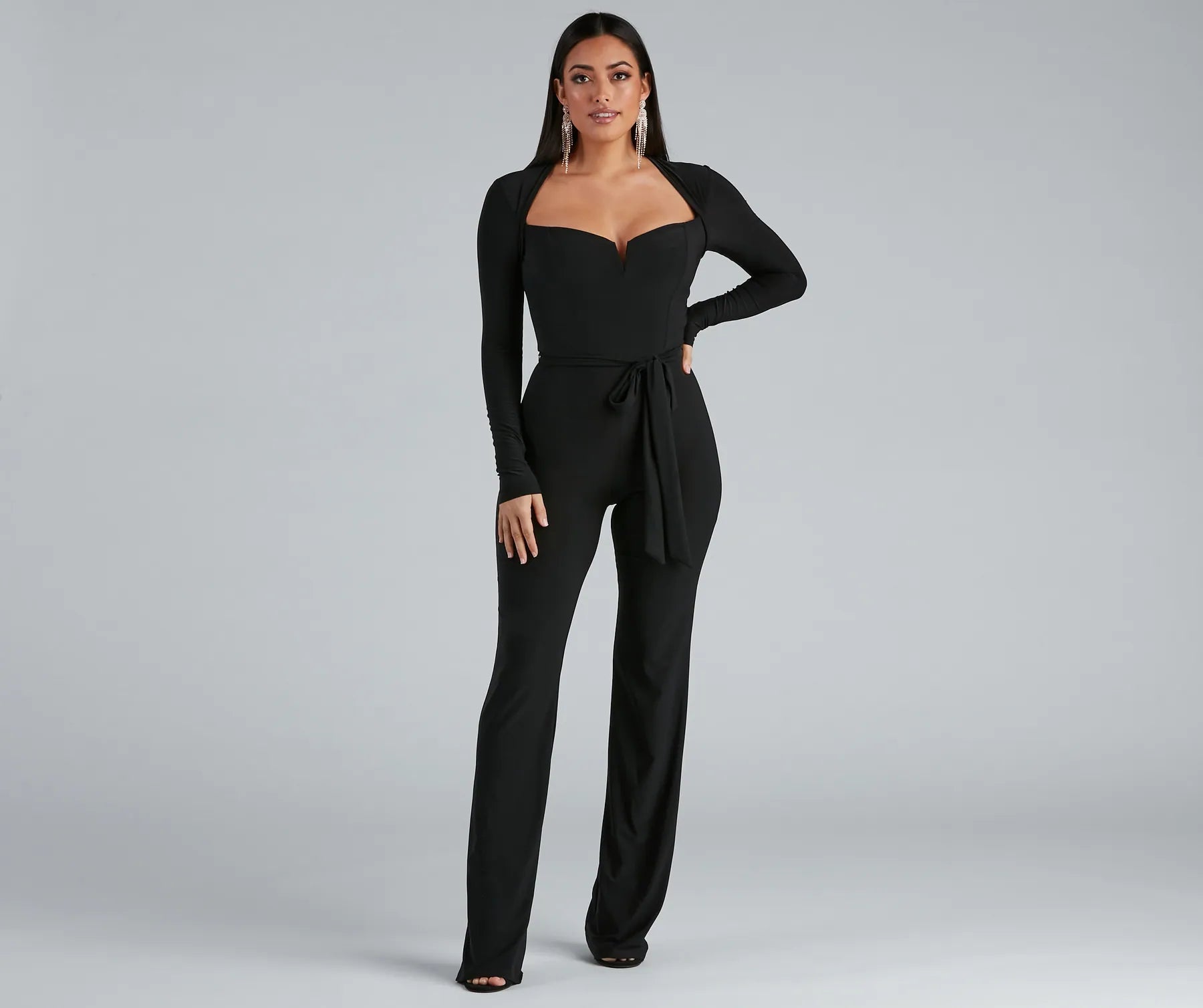 Mega Discount Keeping It Simple Tie-Waist Jumpsuit