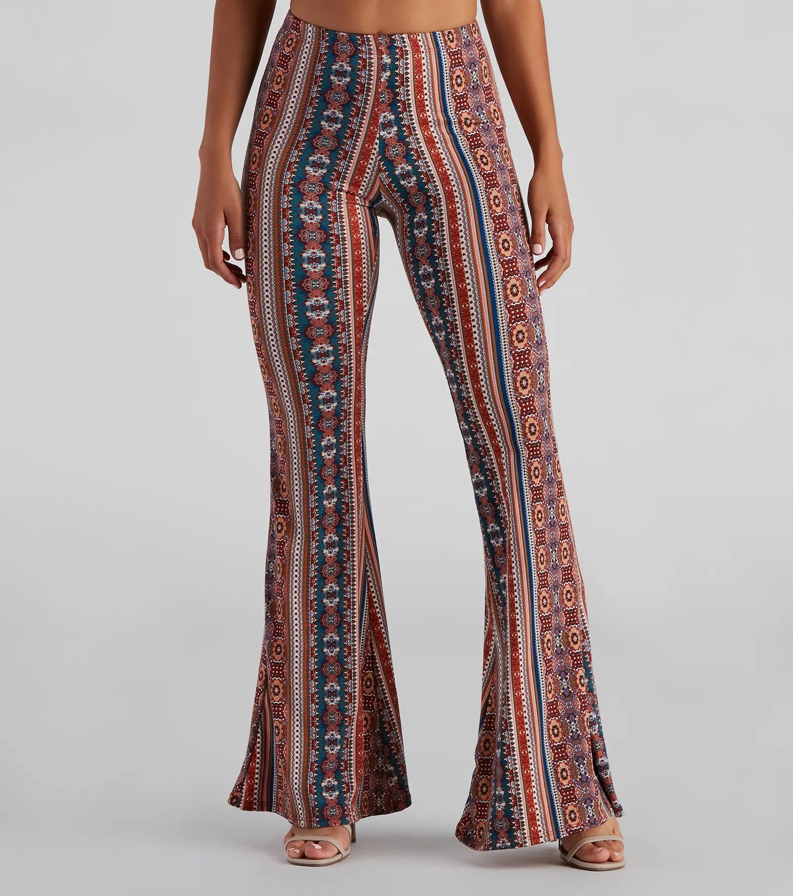 Mega Deal Bohemian Daze Medallion Print Flare Pants