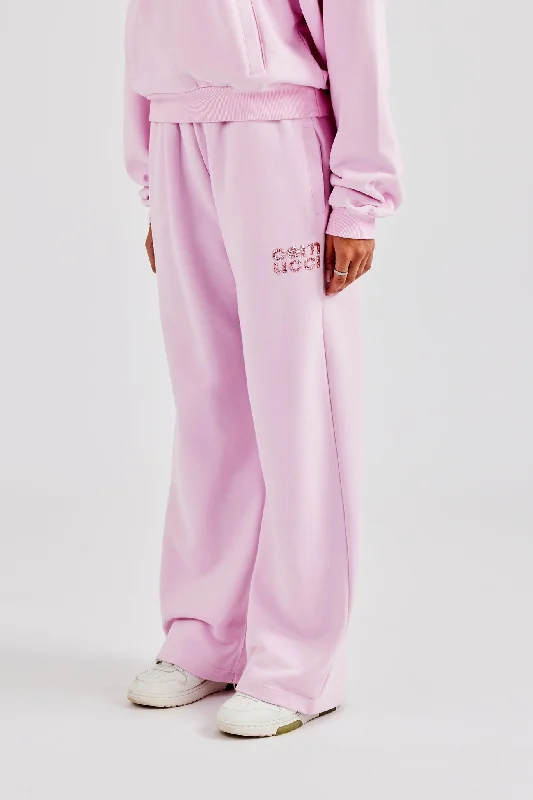 Weekend Bargains to Love Glitter Applique Wide Leg Jogger - Pink