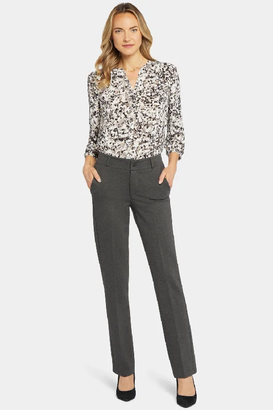 Friends and Family Sale Classic Trouser Pants In Petite - Charcoal Heathered